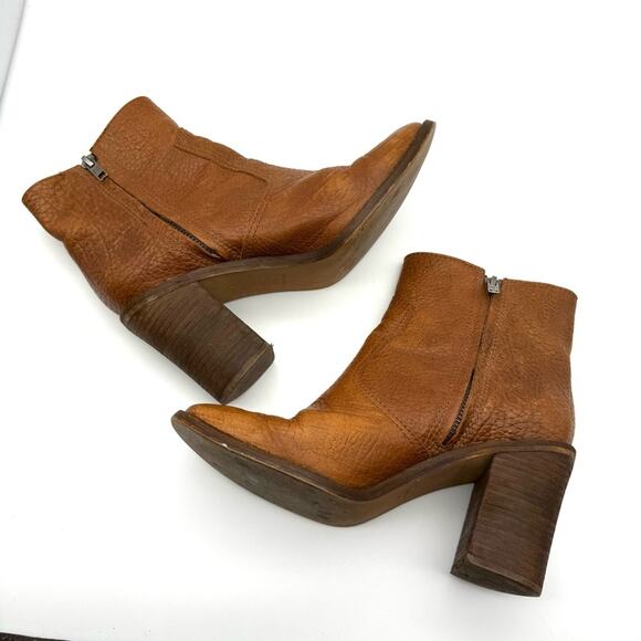 Madewell The Ollie Boot Cognac Pebble Leather Brown 8 - Picture 9 of 14